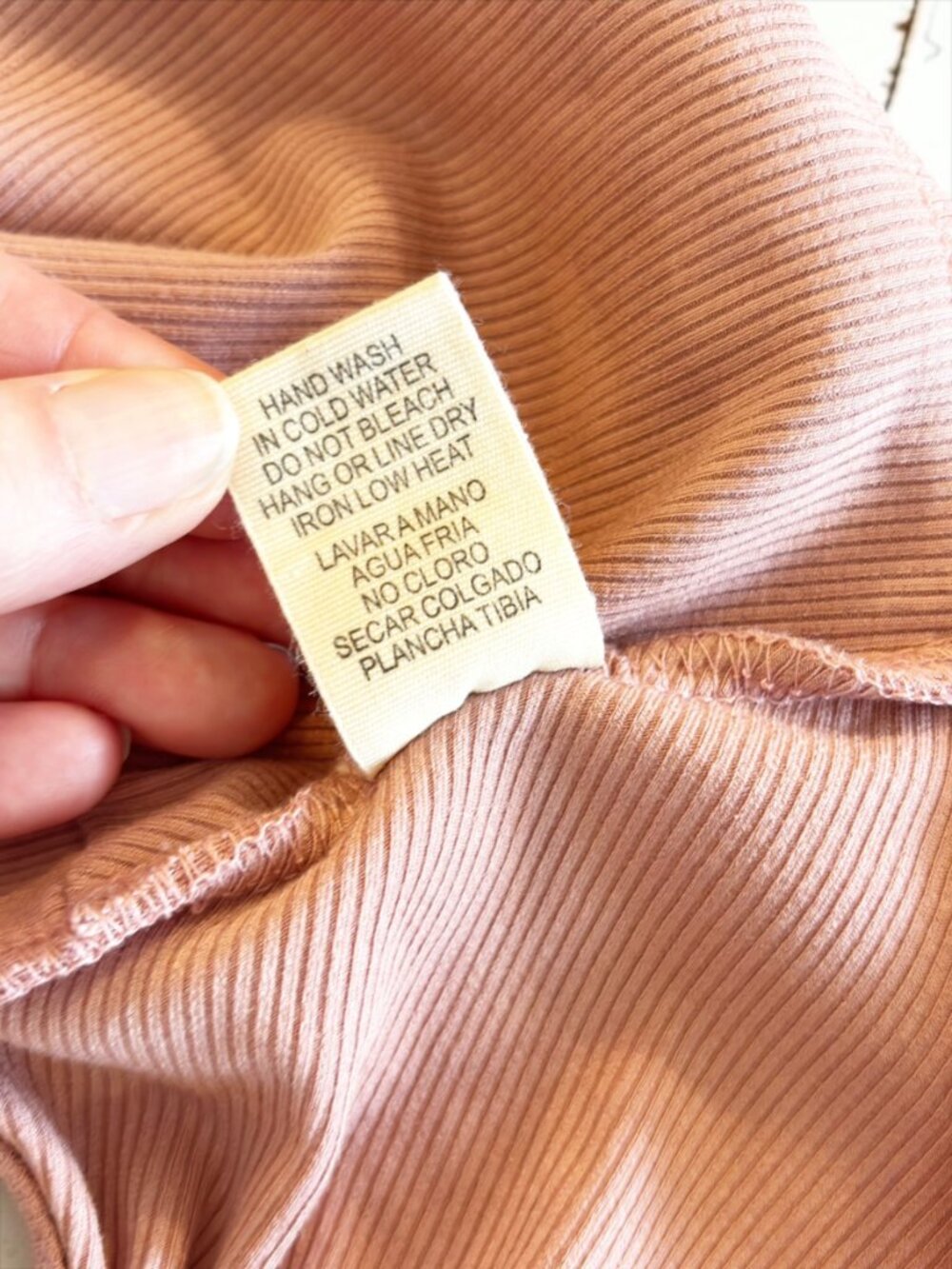 ILLA ILLA Ribbed Wrap Tie Back Crop Top Peachy Blush Size Large - Picture 7 of 9